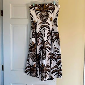 Eva Mendez strapless sz medium pineapple dress